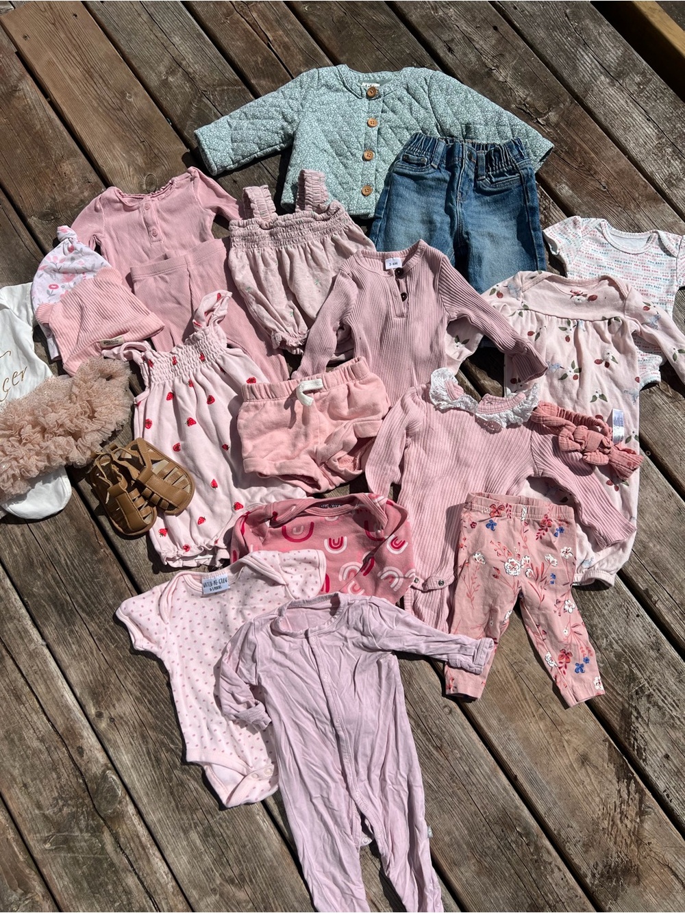 Zara Pink & Light Blue Girls Mix - Assorted Tops & Onesies size 0-9 months